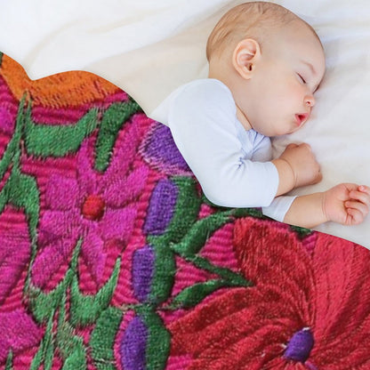 Mexican Embroidered Throw Blanket