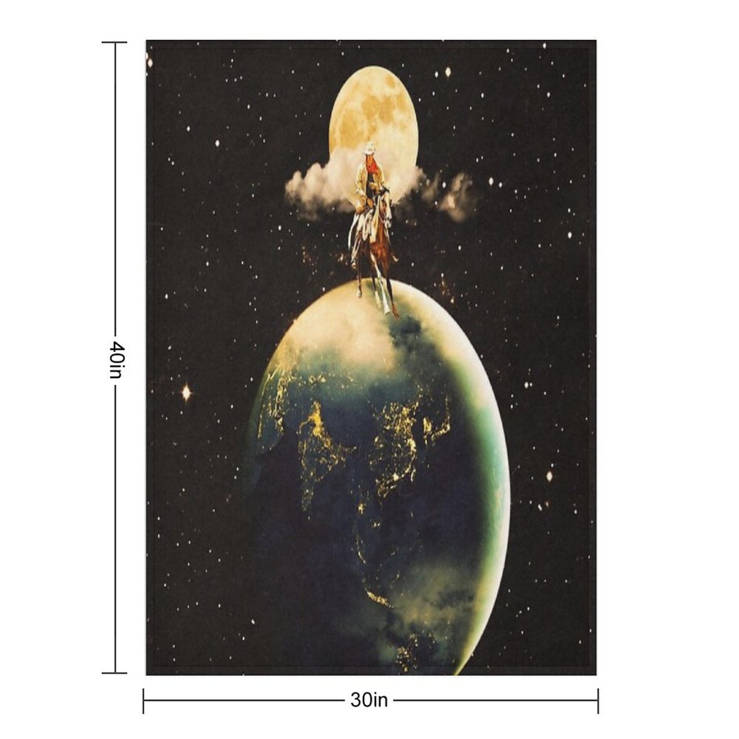 Cowboy In Space Throw Blanket