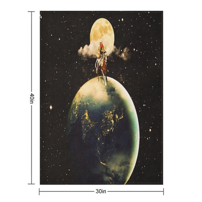 Cowboy In Space Throw Blanket