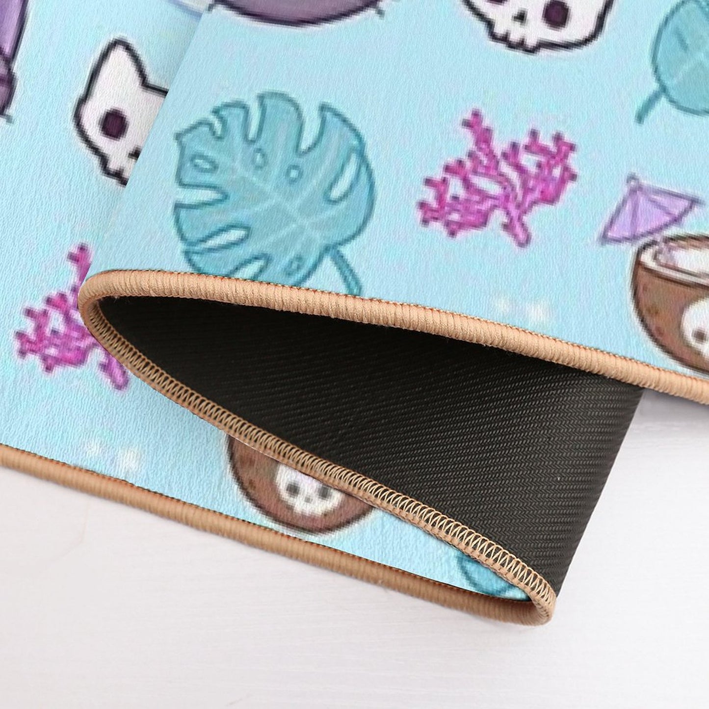 Pirate Cat  Turquoise  Nikury Bath Mat