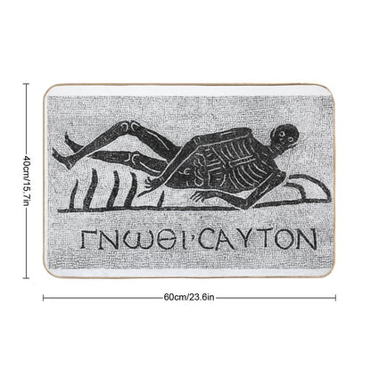 Know Thyself - Roman Mosaic - Greek Text Bath Mat