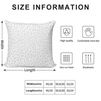 Pale Gray Leopard Soft High-Density Material Throw Pillow