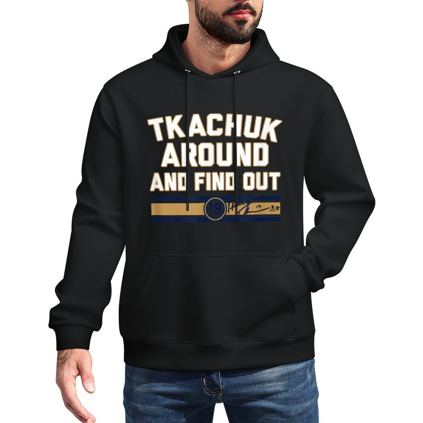 Matthew Tkachuk Around & Find Out (Red) - Florida Hockey Pilling-Resistant Hoodie
