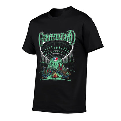 Grateful Dead Skeletons And Aliens Camping Band  Slim-fit Cut T-Shirt