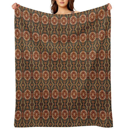 Pomegranate Lion Paisley Throw Blanket