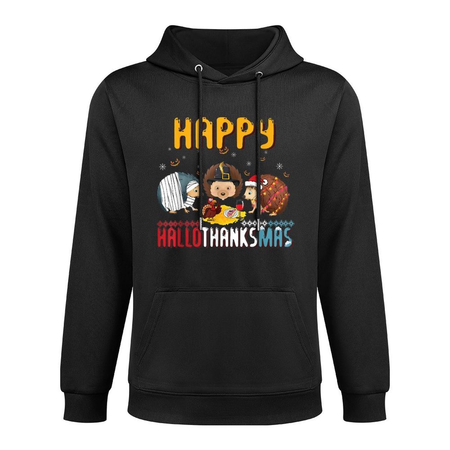 Fall Autumn Christmas Hedgehog Halloween Happy Thanksgiving Easy Care Hoodie