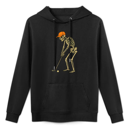 Skeleton Golf Halloween Golfer Golf Player Funny Men Dad Machine Washable Hoodie