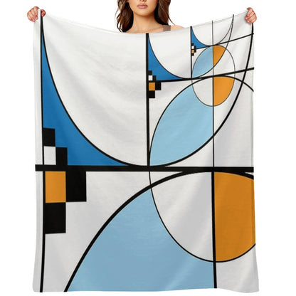 Mid Century Modern Lykes Blues Throw Blanket