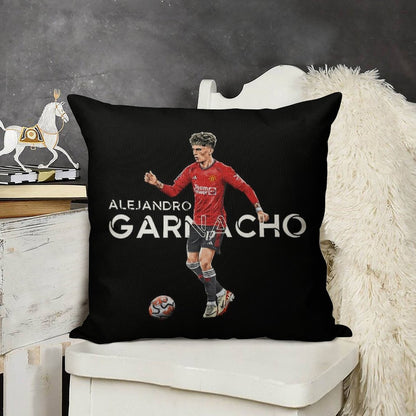 Alejandro Garnacho - Man United Linen Throw Pillow Cover