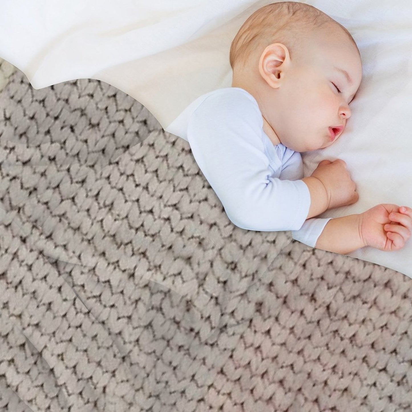 Pastel Knitted Texture in Soft Stripes Throw Blanket