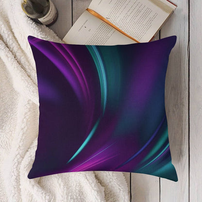 Purple Teal Swirl Linen Throw Pillow Cover