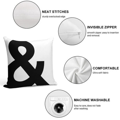 Ampersand Soft Decorative Cover Throw Pillow
