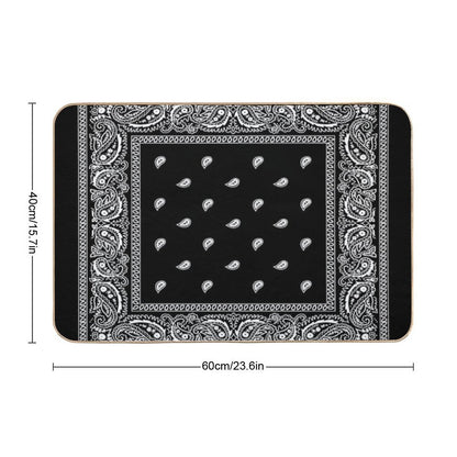 Bandana Black Bath Mat
