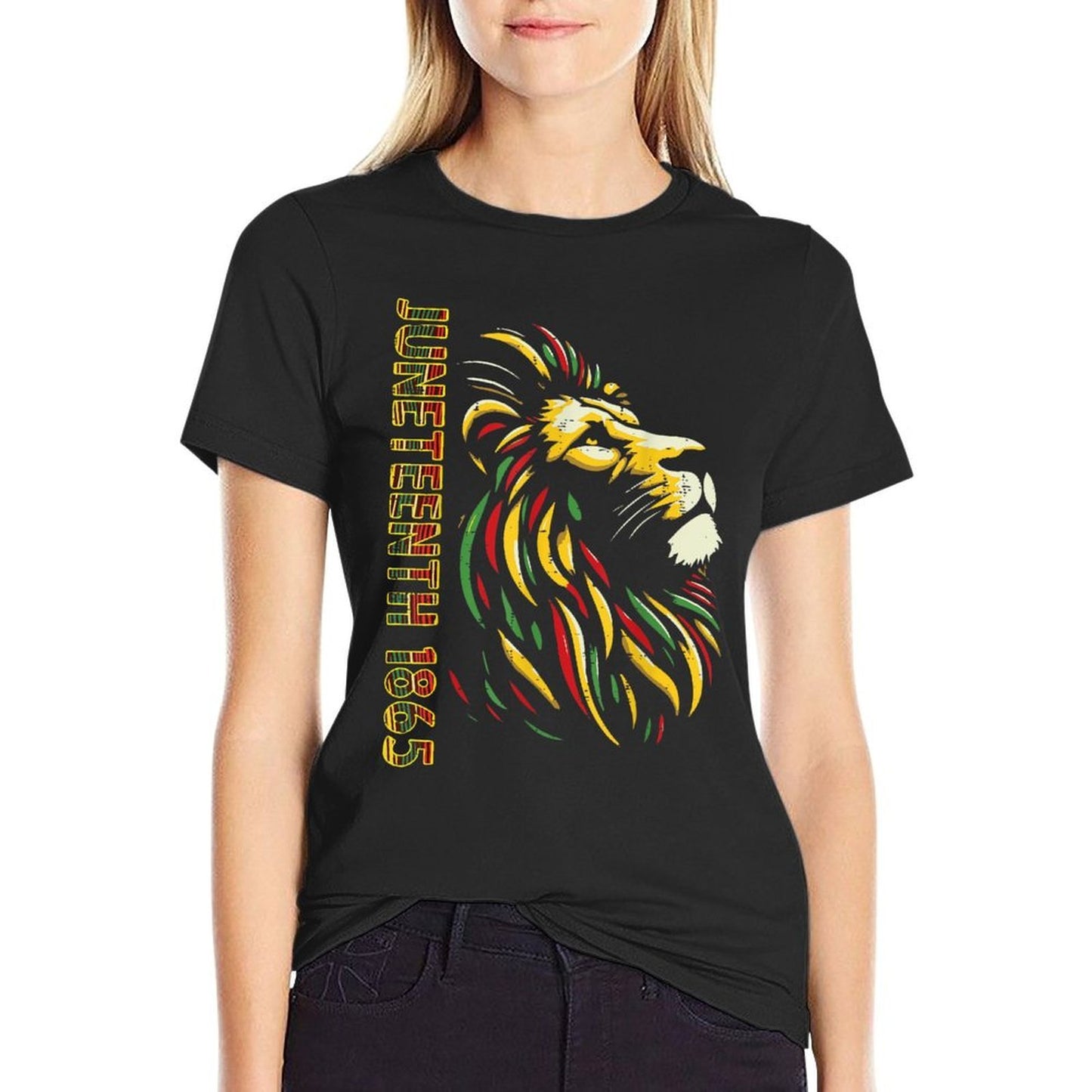 Juneteenth Lion Black African June 19th Men Women Kids  Cotton T-Shirt
