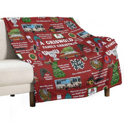 Christmas Vacation Collage Throw Blanket