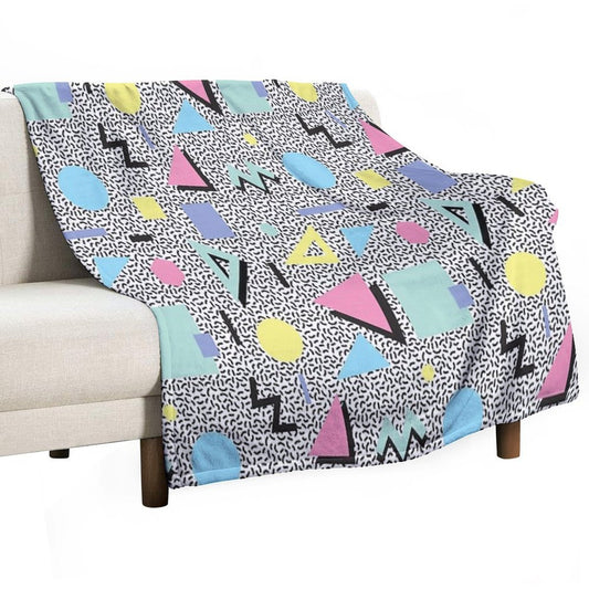 Eighties Memphis Pattern Design Throw Blanket