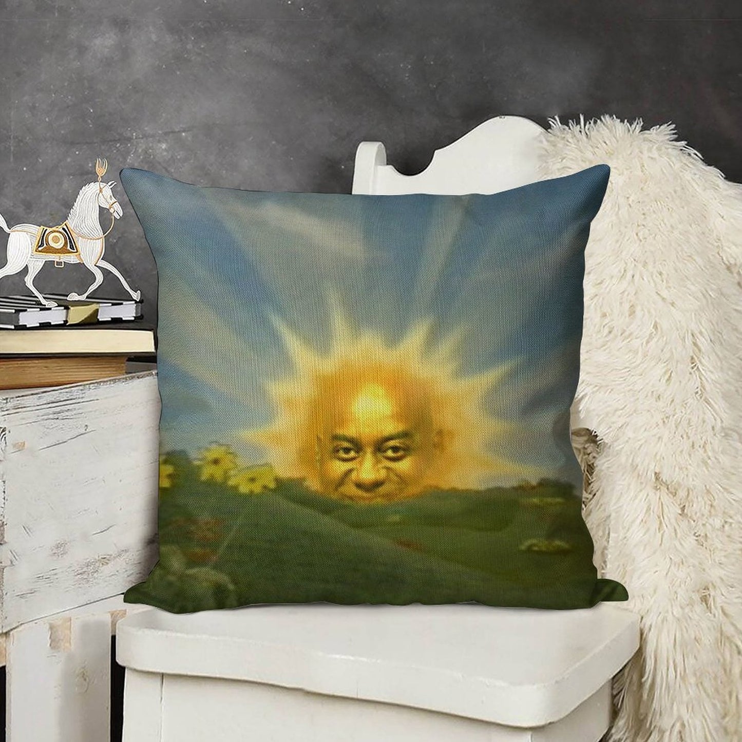 Ainsley Harriott in The Sun Linen Throw Pillow Cover