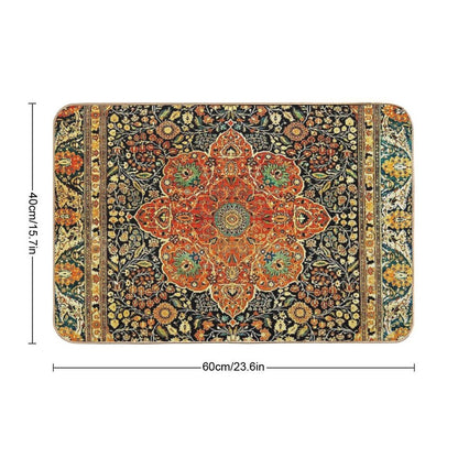 Antique Persian Mohtashem Kashan Rug Print Bath Mat