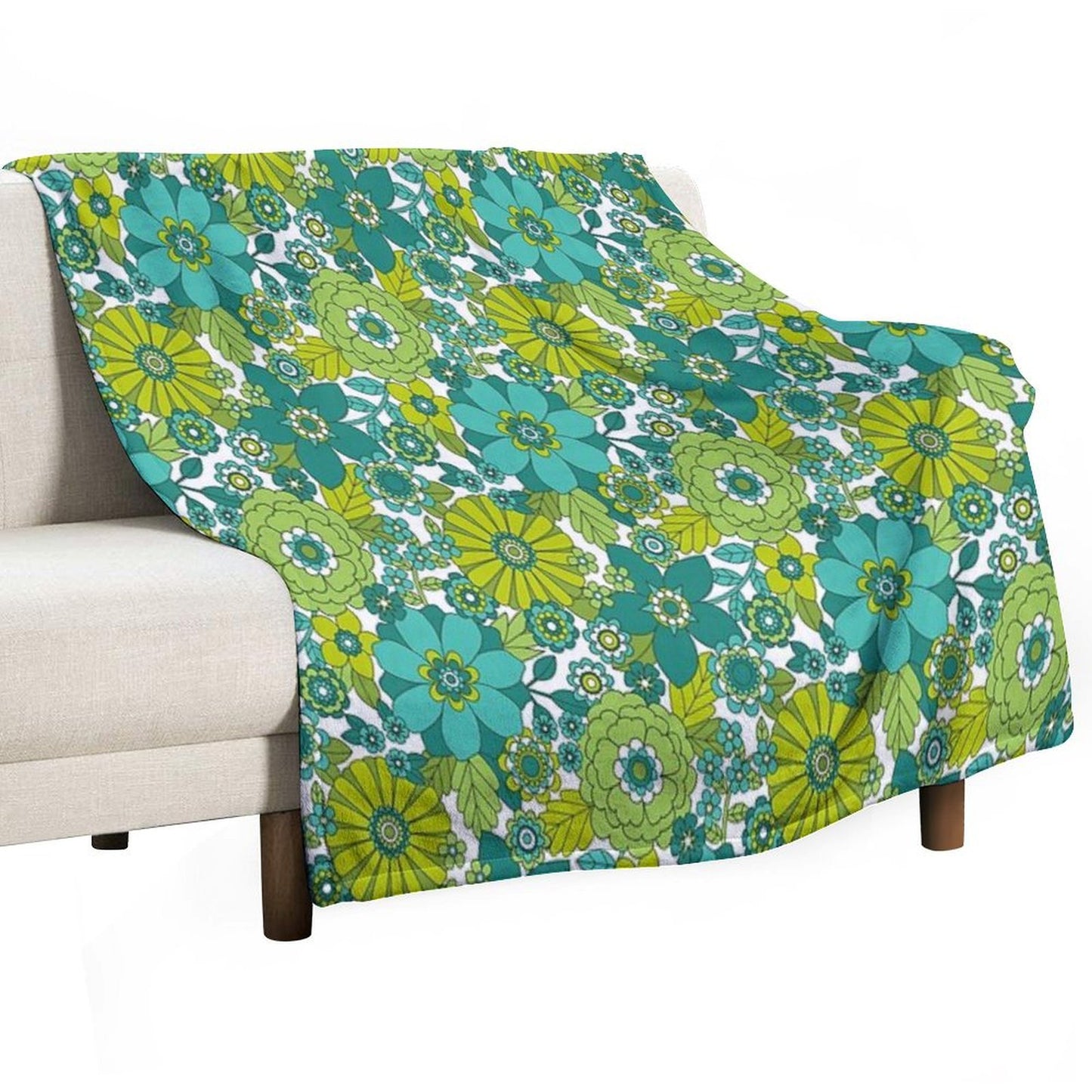 Groovy Blooms Throw Blanket