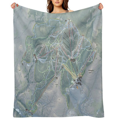 Killington Resort Trail Map Throw Blanket