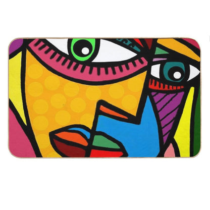 Funky Abstract Face Bath Mat