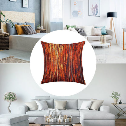 Abstract Orange Stripes Linen Throw Pillow Cover
