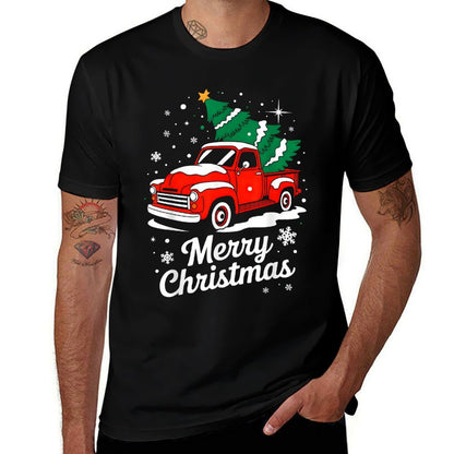 Merry Christmas Red Truck Family Matching Christmas Pajama  Versatile T-Shirt
