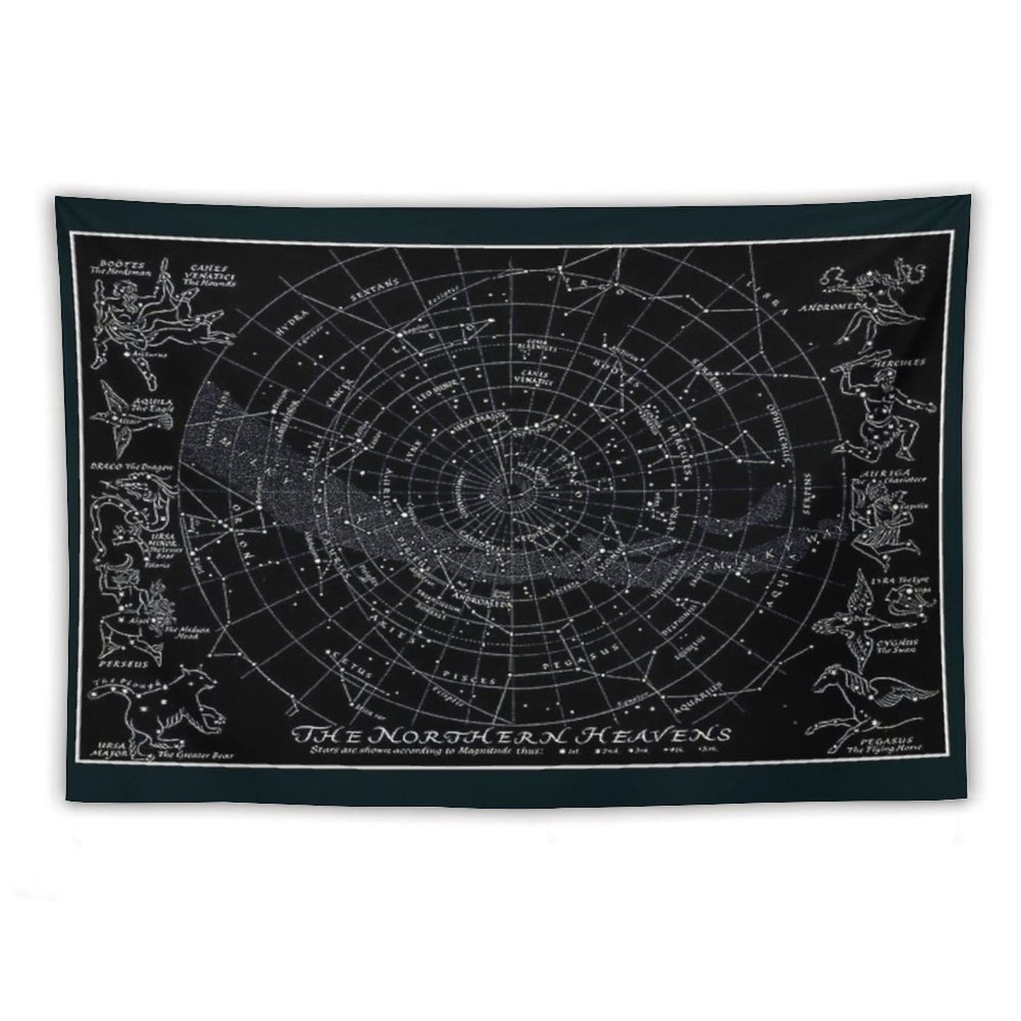 THE NORTHERN HEAVENS  Vintage Star Map Print Tapestry