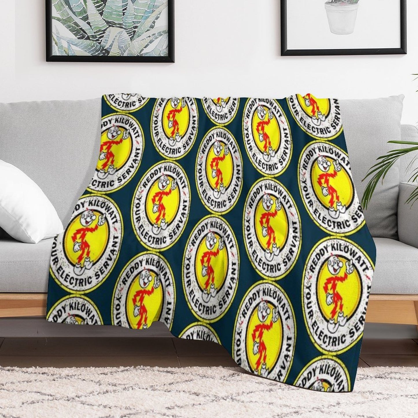 Electric Reddy Kilowatt Throw Blanket