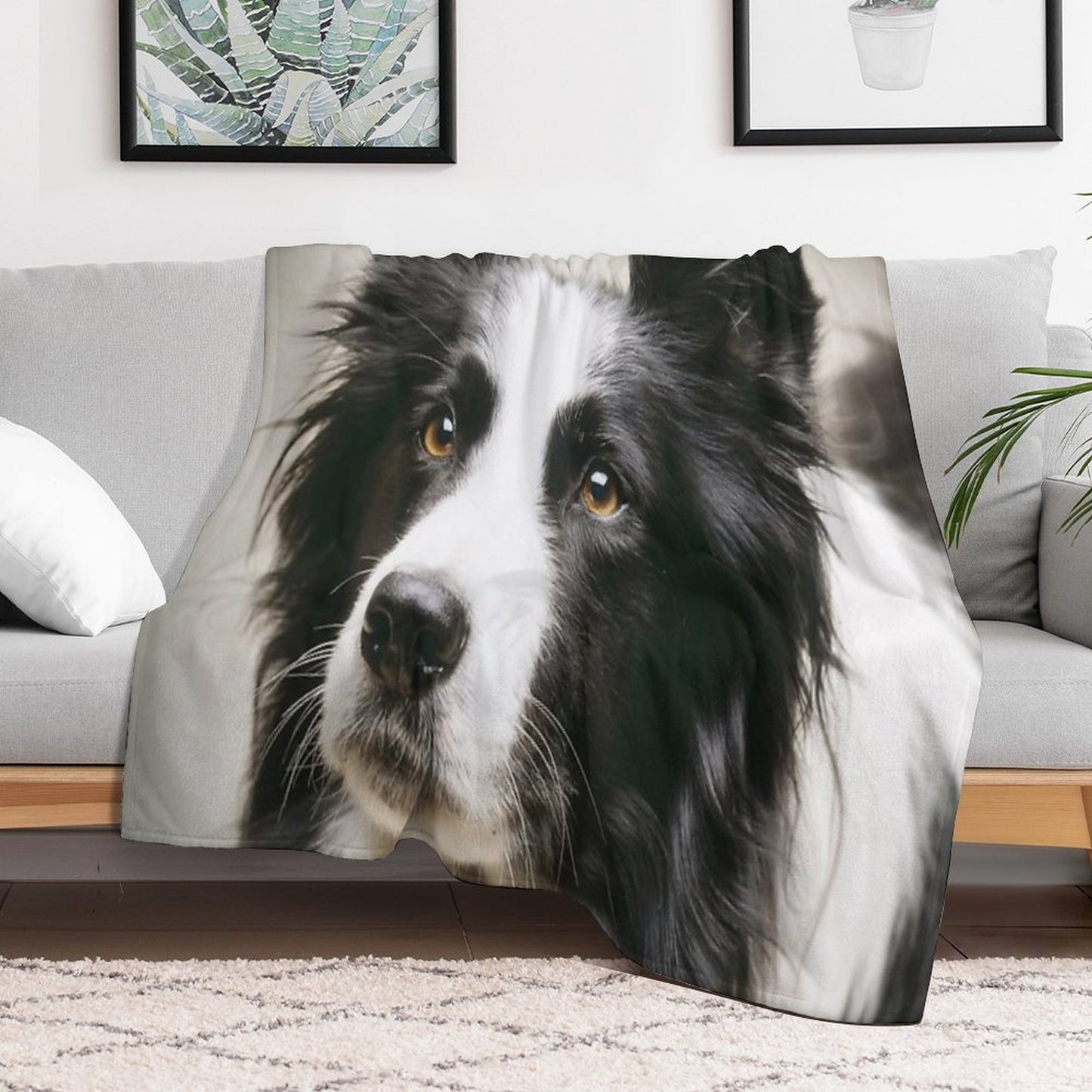 Working Border Collie Throw Blanket