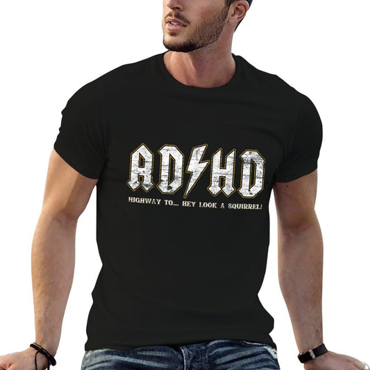 Highway To Hey Look A Squirrel ADHD Gifts ADHD Highway To Hey Look A Squirrel Hyperactivity Disorder Unisex-Kids Black Small Cla T-Shirt