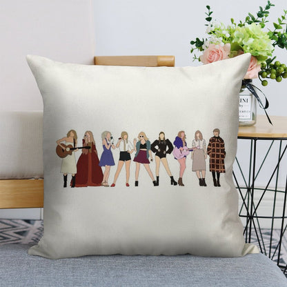 TAYLOR SWIFT 9 ERAS Linen Throw Pillow Cover