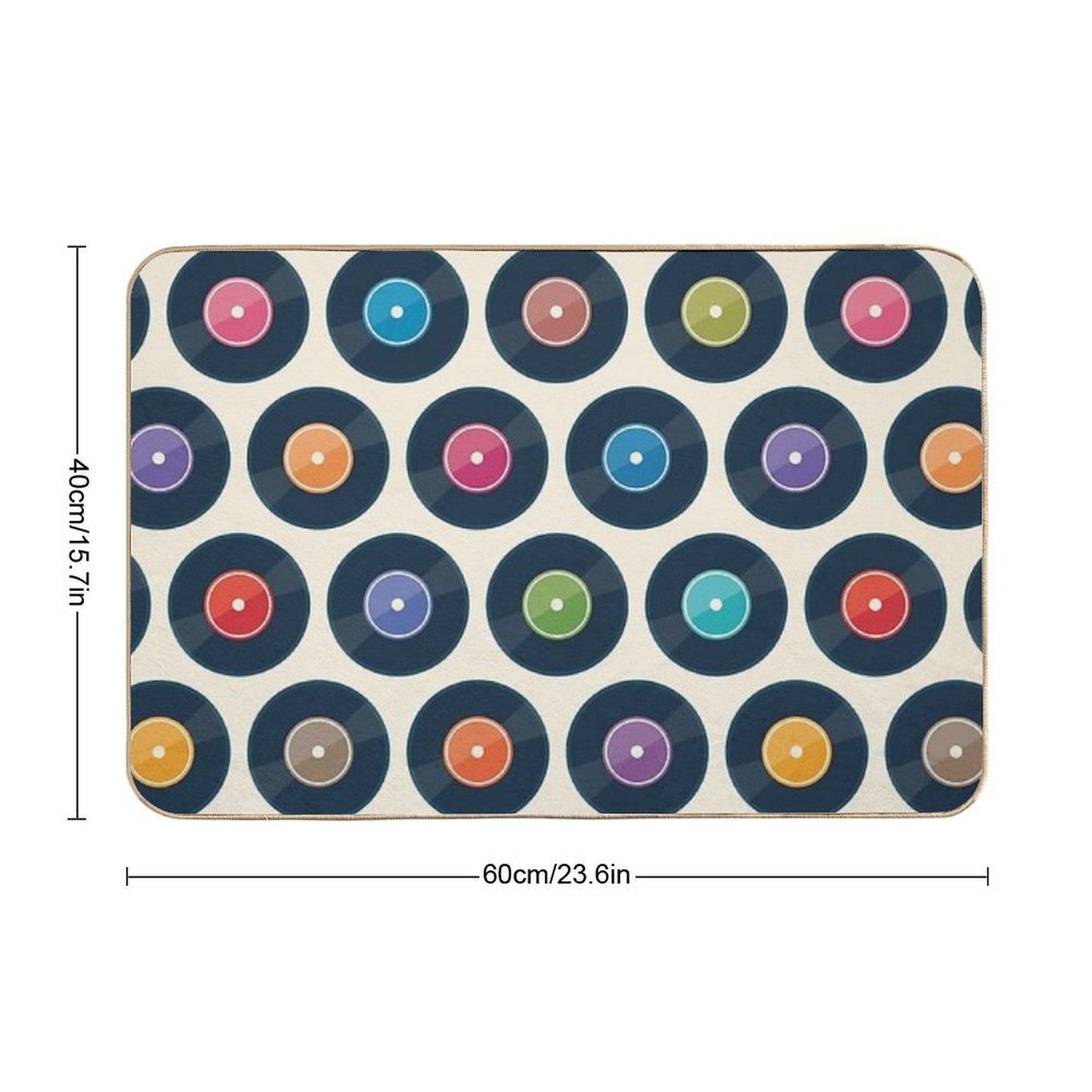 Vinyl Record Collection Bath Mat