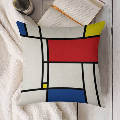 Mondrian Minimalist De Stijl Modern Art © Fatfatin Linen Throw Pillow Cover