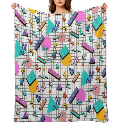 Funky 80s Eighties Memphis Pattern Design Throw Blanket