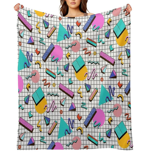 Funky 80s Eighties Memphis Pattern Design Throw Blanket
