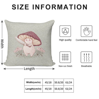 Let Me See What You Have Little Mushroom (no Text) Soft High-Density Material Throw Pillow