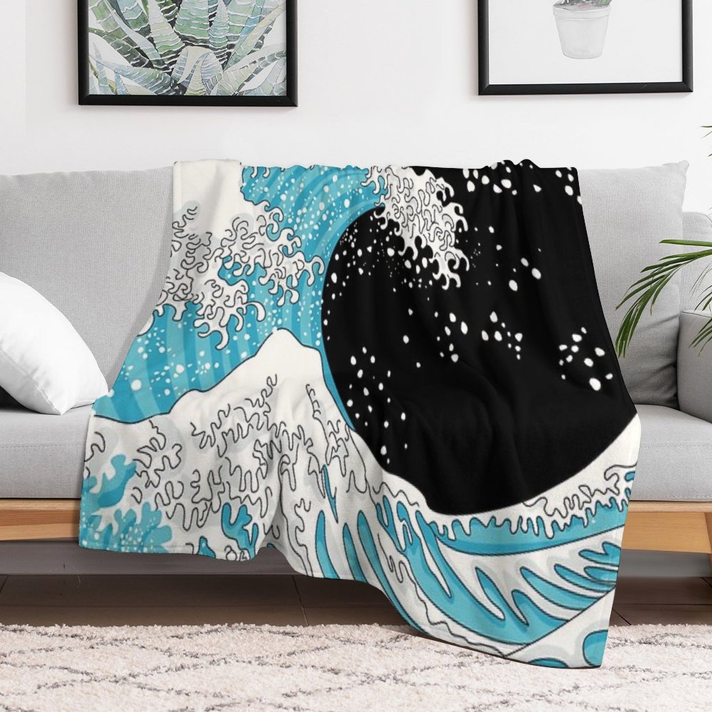 Kanagawa Wave Throw Blanket