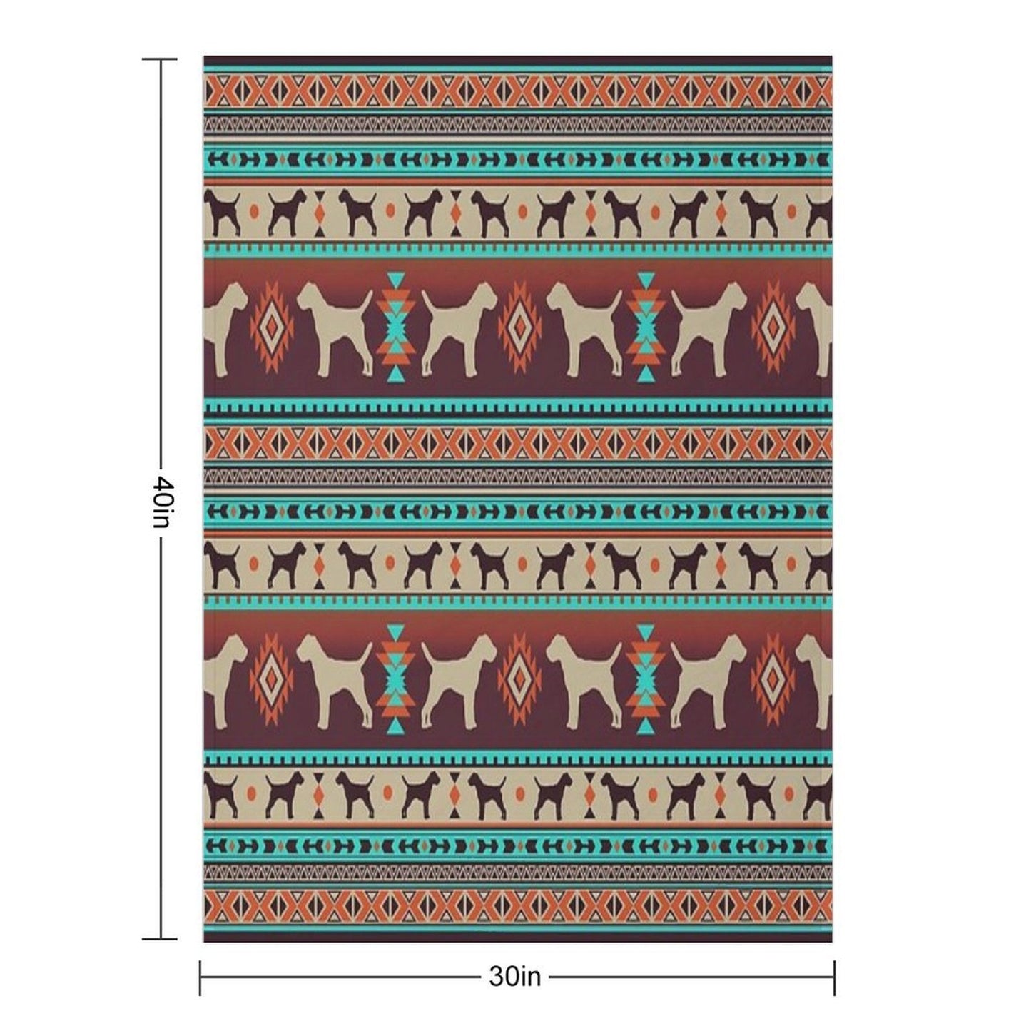Boho Dogs  Border Terrier Sunset Throw Blanket