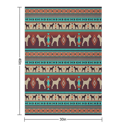 Boho Dogs  Border Terrier Sunset Throw Blanket