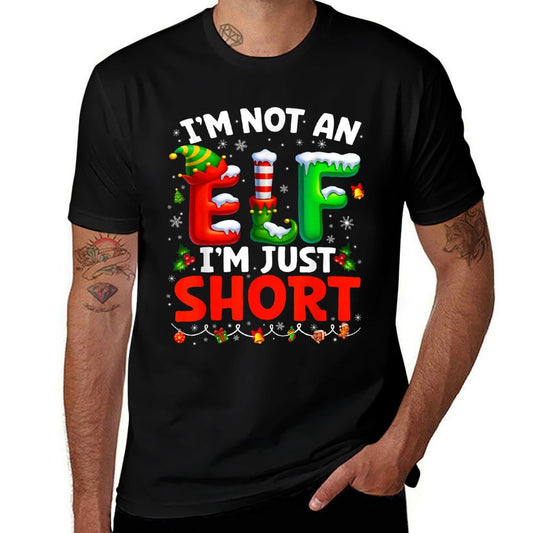 Im Not An Elf Im Just Short Pjs Christmas Xmas Boy Kid  Wrinkle-resistant T-Shirt