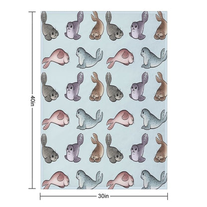 Little Seals Throw Blanket