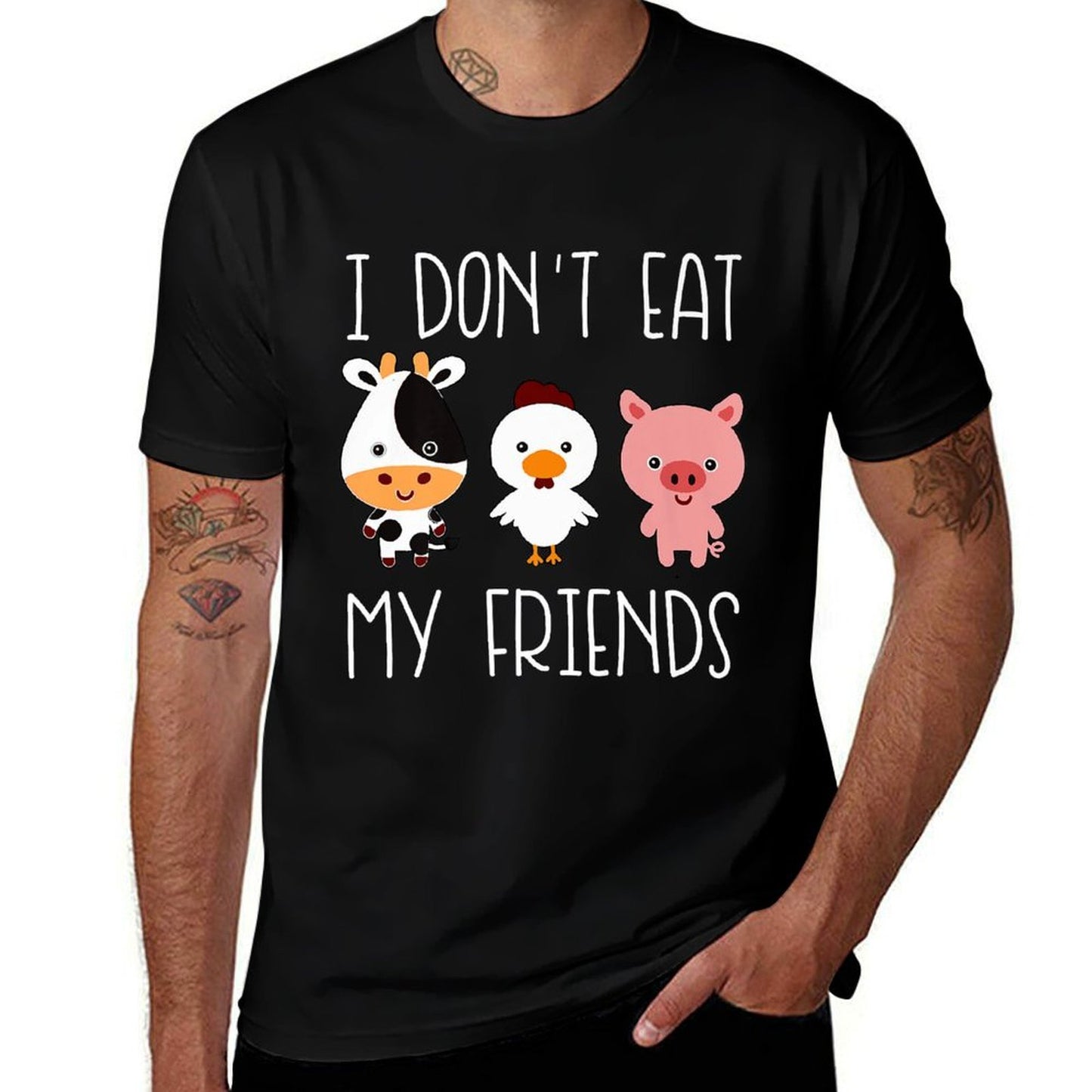 I Dont Eat My Friends Funny Vegan Vegetarian T Premium  Relaxed-fit T-Shirt