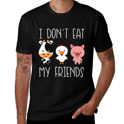 I Dont Eat My Friends Funny Vegan Vegetarian T Premium  Relaxed-fit T-Shirt