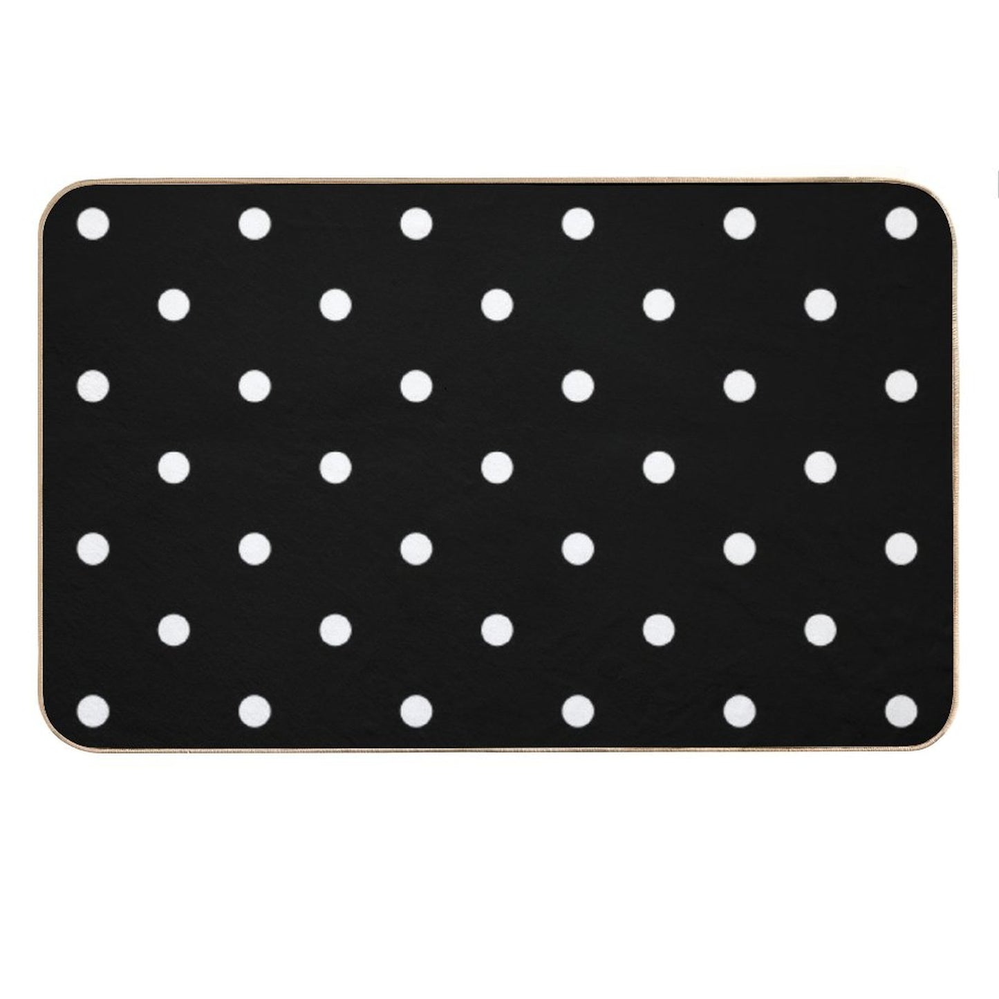 Polka Dots - Black And White Bath Mat