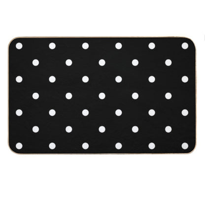 Polka Dots - Black And White Bath Mat