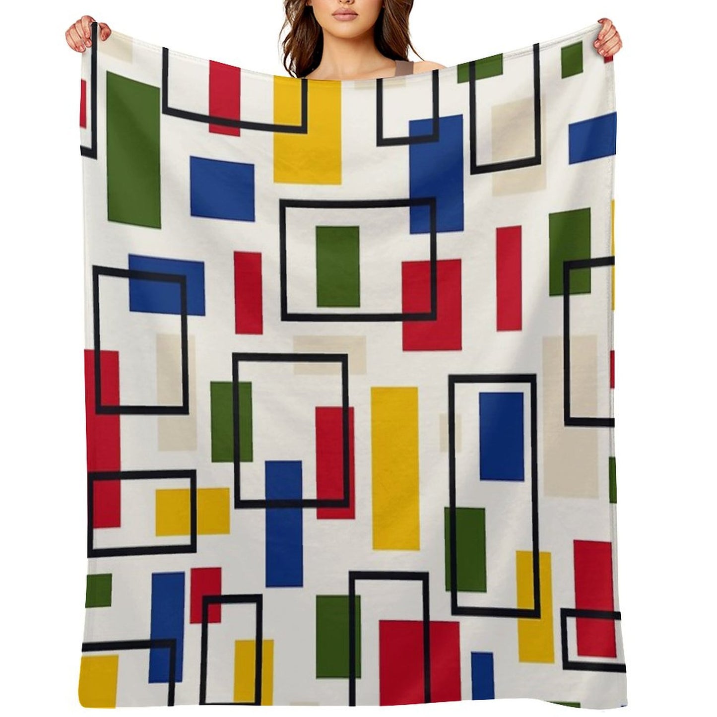 Mondrian Style Throw Blanket