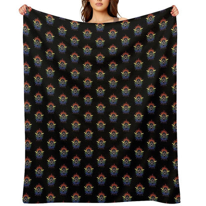 Supernatural Rainbow Pentacle Throw Blanket