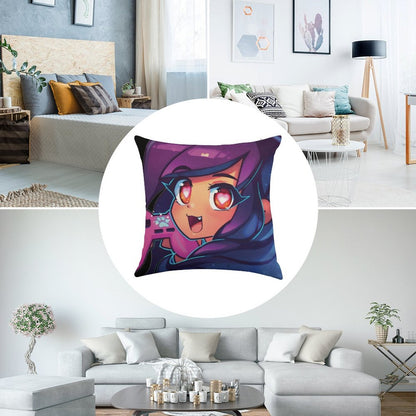 Aphmau with Video Game Linen Throw Pillow Cover