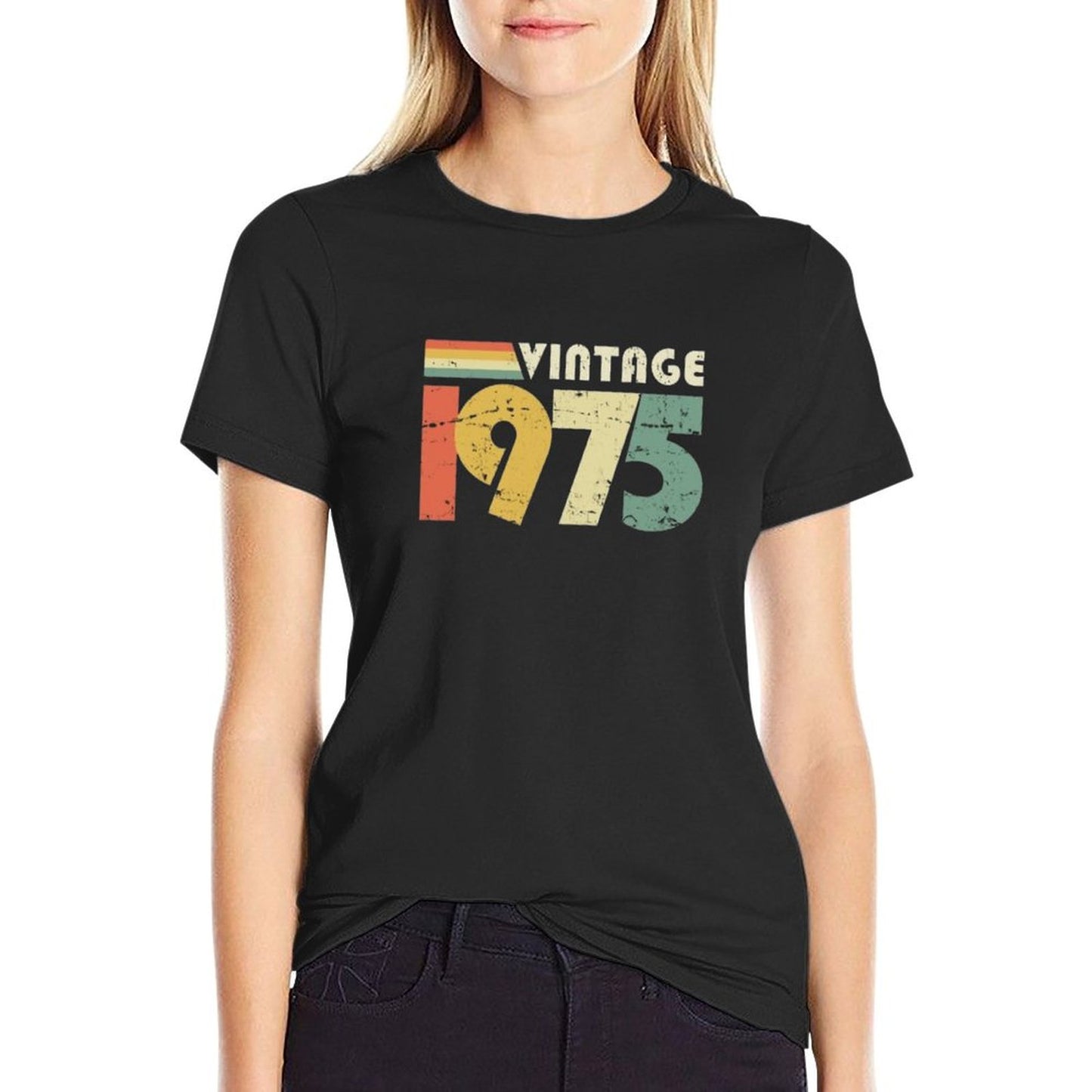 Vintage 1975, 50th Birthday Gift Distressed Design  Graphic-printed T-Shirt